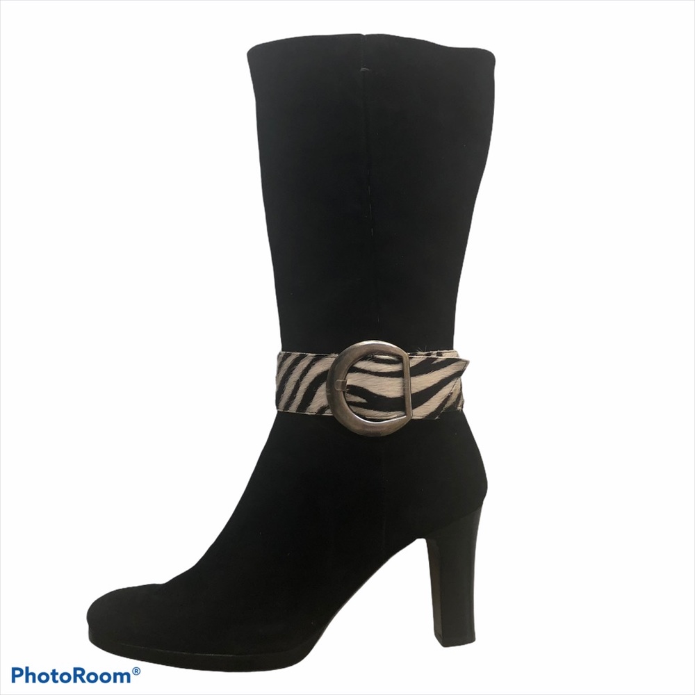 J. Renee black suede boots size 10W
